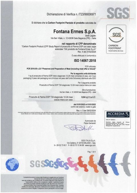 PROSCIUTTO DI PARMA DOP CON OSSO, STAGIONATO 12-24 MESI